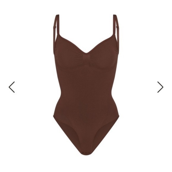 NWOT SKIMS SHAPEWEAR SEAMLESS SCULPT BRIEF BODYSUIT BROWN COCOA SMALL - Picture 1 of 4